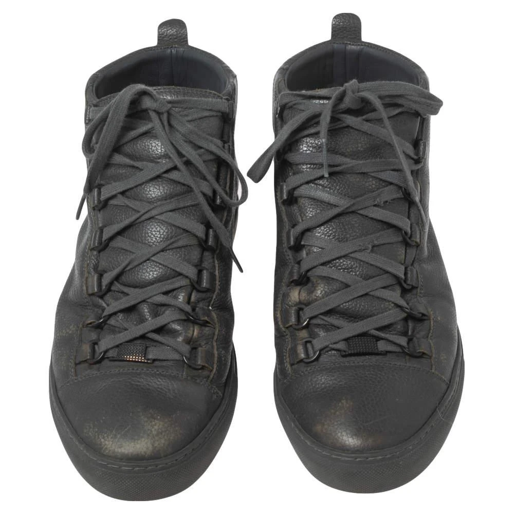 商品[二手商品] Balenciaga|Balenciaga Grey Leather Arena High Top Sneakers Size 43  ,价格¥940,第3张图片详细描述