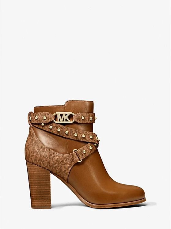 商品Michael Kors|Kincaid Faux Leather and Studded Logo Ankle Boot,价格¥879,第2张图片详细描述
