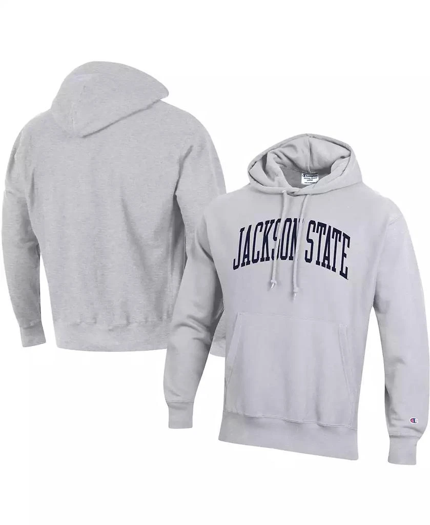 商品CHAMPION|Men's Gray Jackson State Tigers Tall Arch Pullover Hoodie,价格¥467,第1张图片