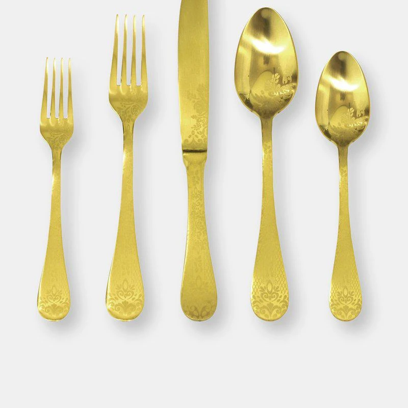 商品Mepra|5 Pcs Place Setting Casablanca Oro,价格¥2409,第1张图片