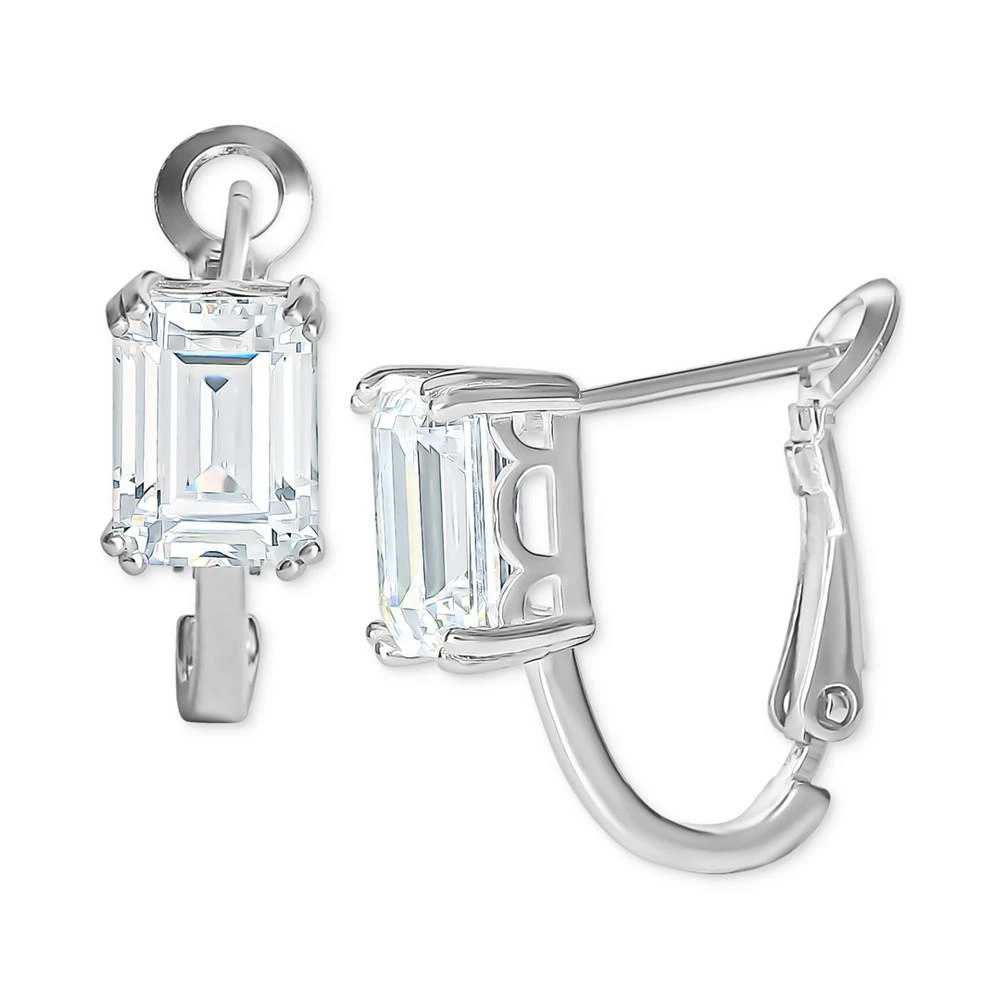 商品Giani Bernini|Cubic Zirconia Emerald-Cut Hoop Earrings in Sterling Silver, Created for Macy's,价格¥180,第1张图片