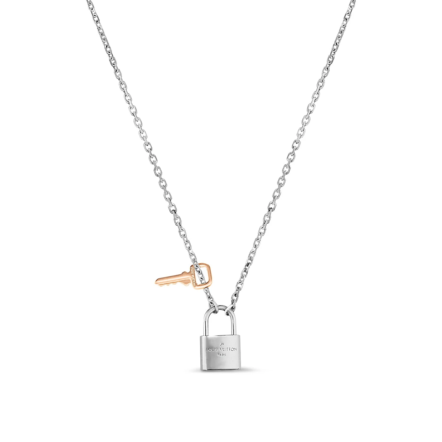 商品Louis Vuitton|【预售】 LV路易威登 25春夏 男士 吊坠 LV PADLOCK 项链 M01149 ,价格¥5510,第1张图片