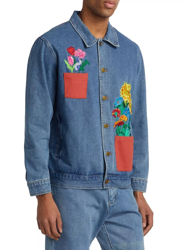 商品KidSuper|Flower Pots Denim Jacket,价格¥885,第4张图片详细描述