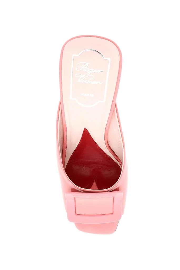 商品Roger Vivier|Roger vivier patent leather platform covered buckle mules,价格¥7218,第2张图片详细描述