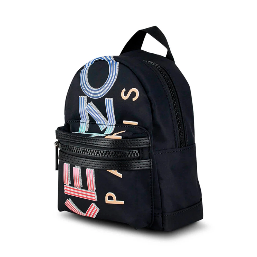 Kenzo 高田贤三 黑色尼龙/皮革中性背包 FA55SF215F26-99 商品