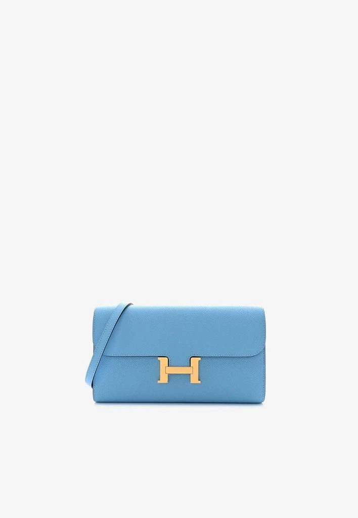 商品Hermes|Constance To Go Wallet in Celeste Epsom with Gold Hardware,价格¥89485,第1张图片