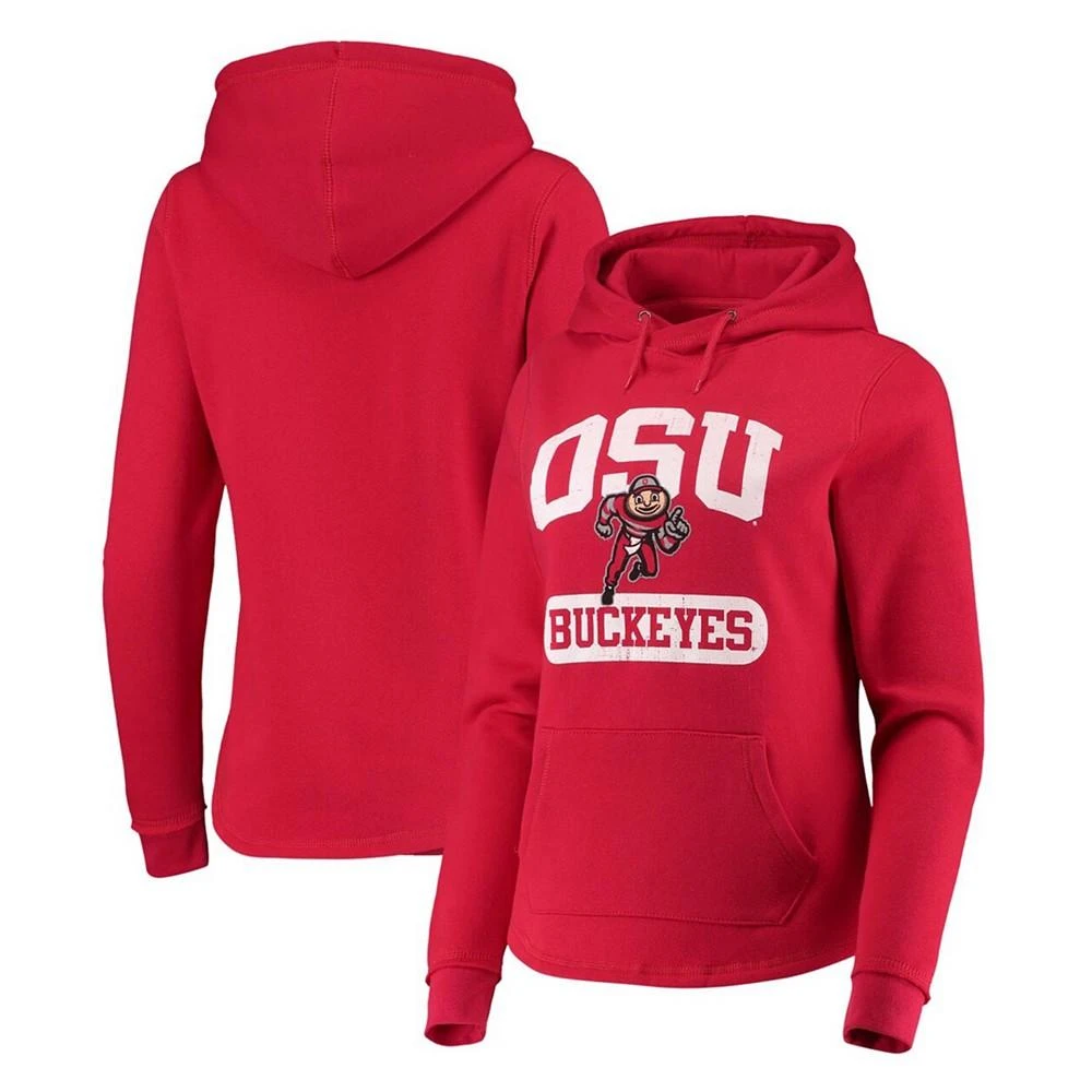 商品Colosseum|Women's Scarlet Ohio State Buckeyes Core Crossover Pillbox Pullover Hoodie,价格¥241,第1张图片