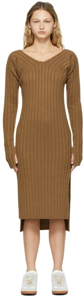 商品determ;|Brown Collagen Sleeve Knit Dress,价格¥1060,第1张图片