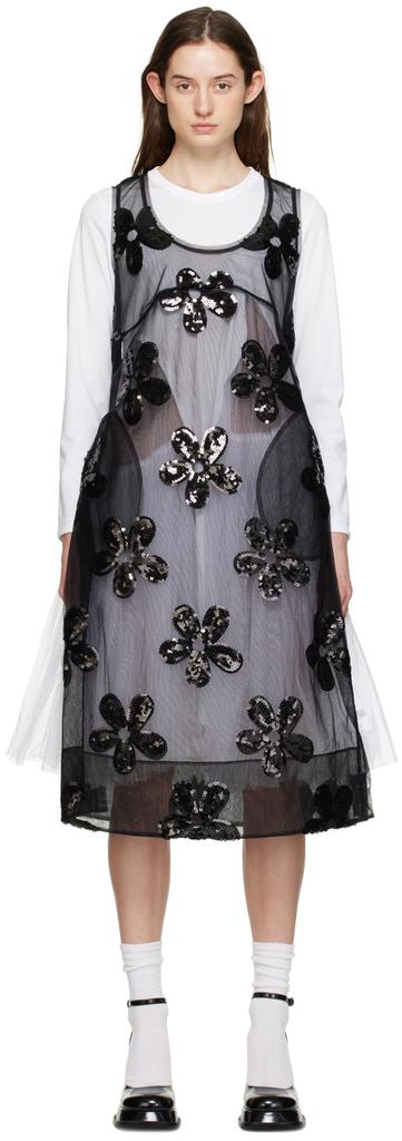 Black Floral Midi Dress商品第1张图片规格展示