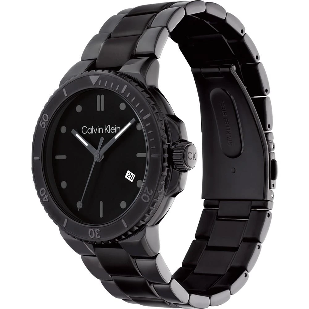 商品Calvin Klein|Men's Black Stainless Steel Bracelet Watch 44mm,价格¥1356,第2张图片详细描述