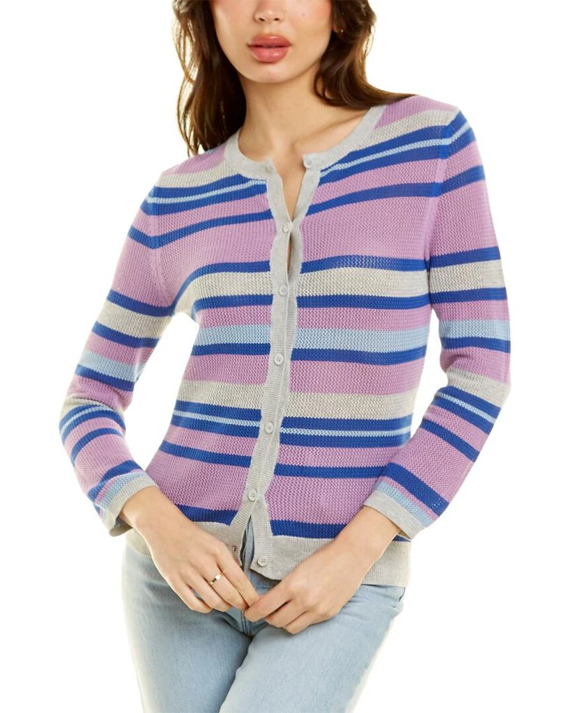 商品Kier + J|KIER+J Striped Mesh Cardigan,价格¥205,第1张图片