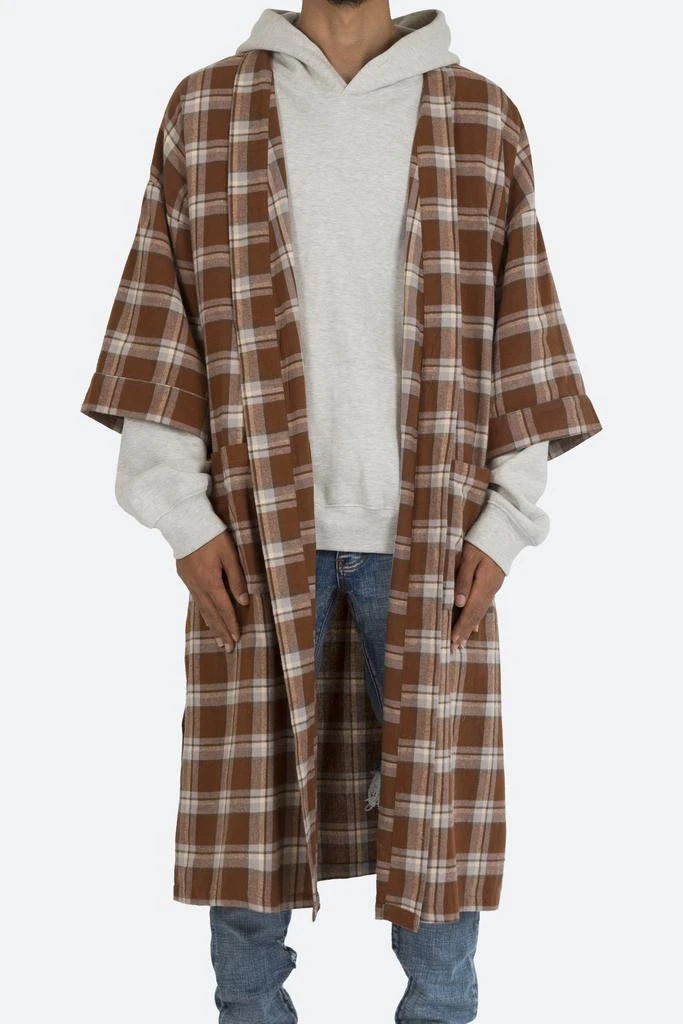 商品MNML|Plaid S/S Robe - Brown,价格¥211,第1张图片