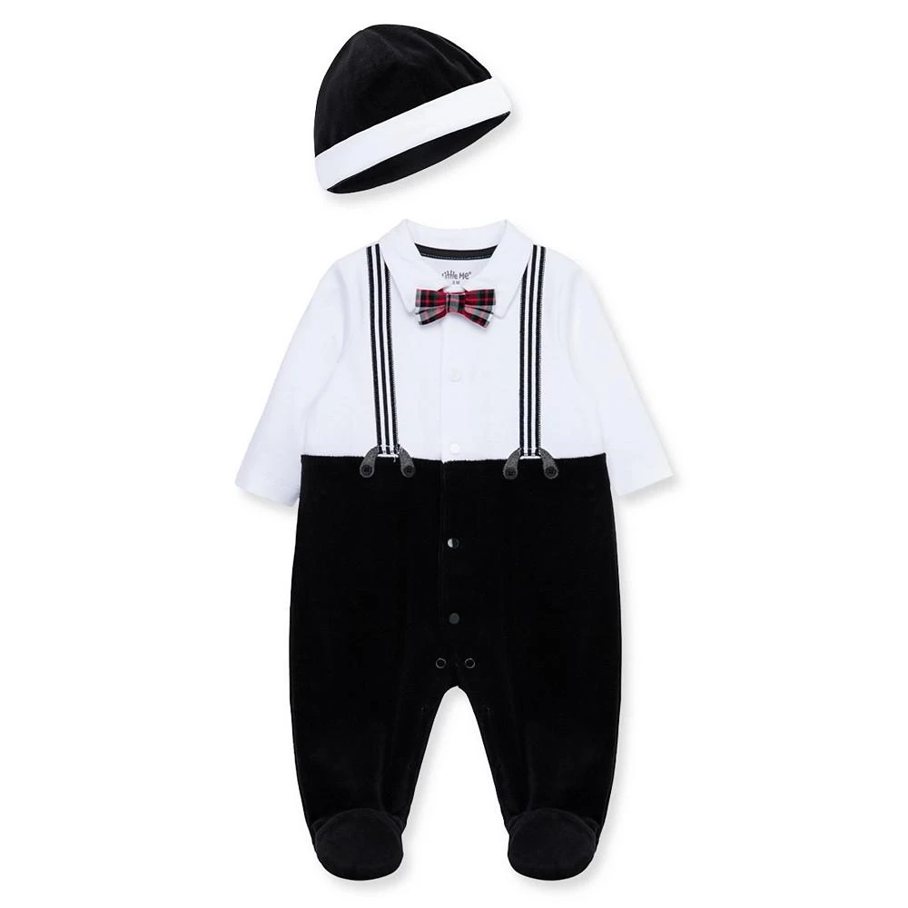 商品Little Me|Baby Boys Handsome Footed Pajamas and Hat Set,价格¥135,第1张图片