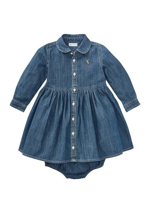 商品Ralph Lauren|Lauren Childrenswear Infant Girls Denim Shirtdress And Bloomer,价格¥447,第1张图片