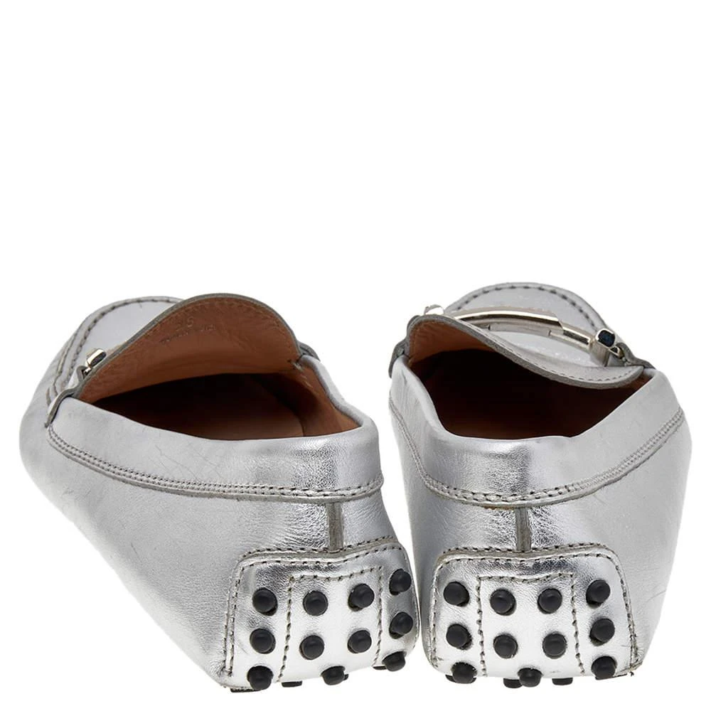 商品[二手商品] Tod's|Tod's Silver Leather Slip on Loafers Size 36,价格¥932,第5张图片详细描述