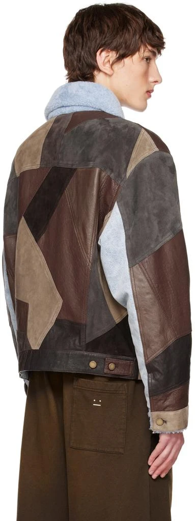 商品Acne Studios|Brown Patchwork Leather Jacket,价格¥10285,第3张图片详细描述