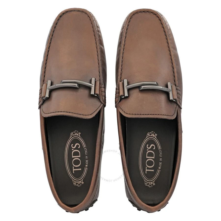 商品Tod's|Tods Men's Cocoa Double T Brown Leather Loafers, Brand Size 6 ( US Size 7 ),价格¥2377,第3张图片详细描述
