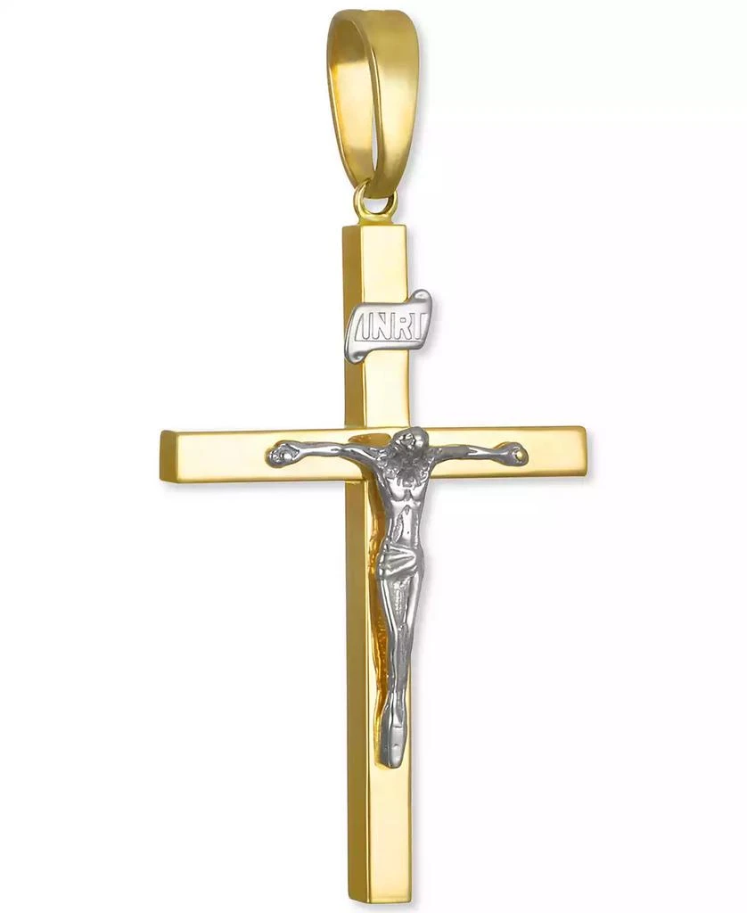 商品Macy's|Two-Tone Crucifix Pendant in 14k Gold & White Gold,价格¥3291,第2张图片详细描述