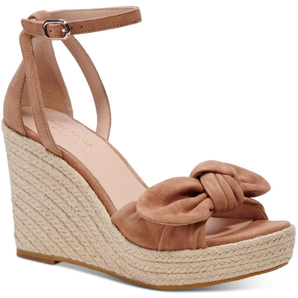 商品Kate Spade|Kate Spade New York Womens Tianna Knot-Front Ankle Strap Wedge Sandals,价格¥1079,第1张图片