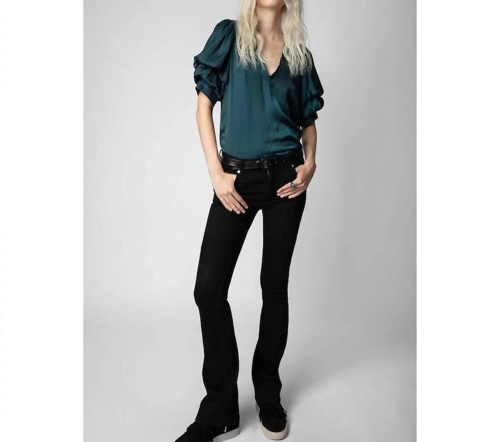 商品Zadig&Voltaire|Taste Satin Top in Peacock,价格¥1663,第4张图片详细描述