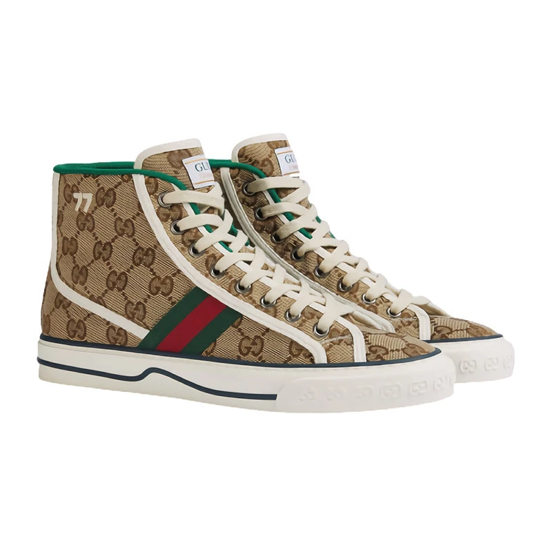 商品Gucci|GUCCI/古驰  Tennis 1977系列 女士高帮经典老花帆布休闲运动鞋 627838HVK709765,价格¥5831,第4张图片详细描述