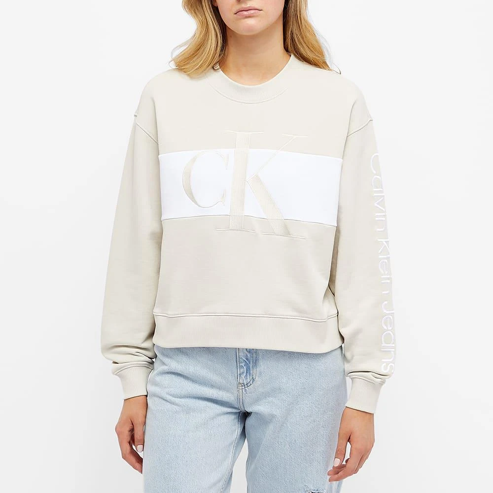 商品Calvin Klein|Calvin Klein CK Blocking Crew Sweat,价格¥472,第2张图片详细描述