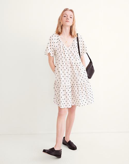 Cotton-Linen Lorelei Mini Dress in Clip Dot商品第1张图片规格展示