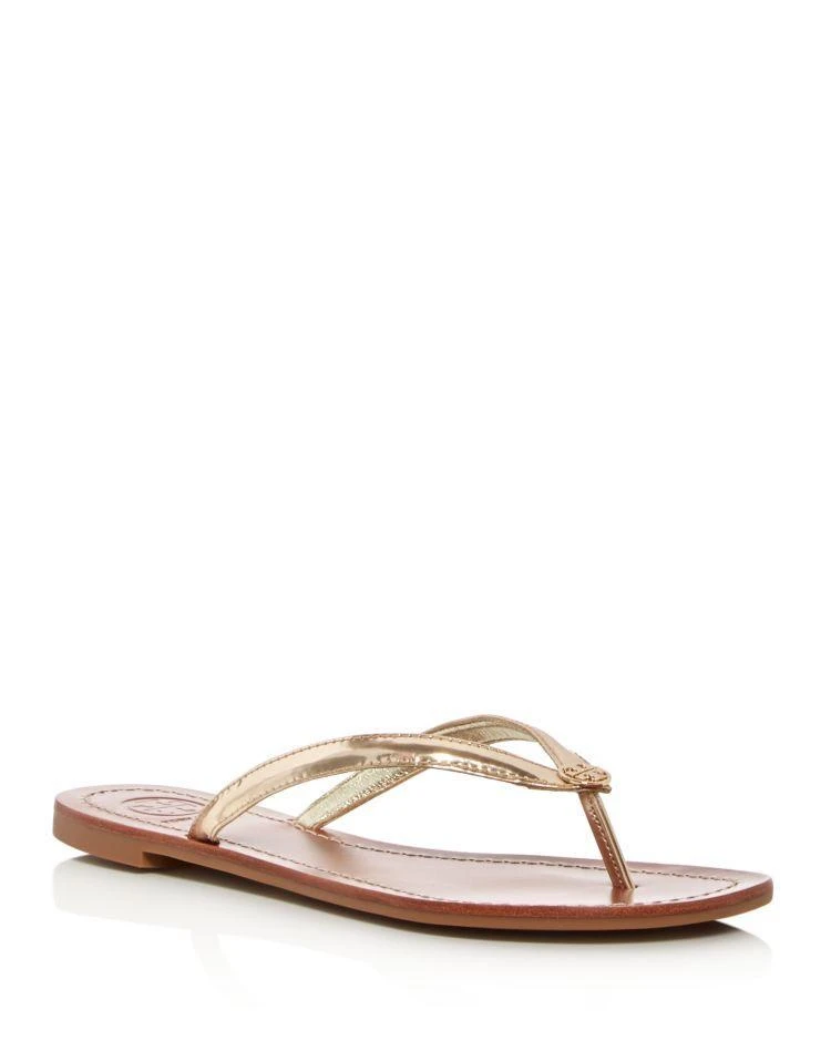 商品Tory Burch|Women's Terra Leather Flip-Flops,价格¥655,第1张图片