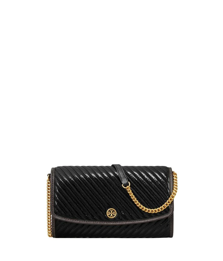Tory Burch Robinson Patent Puffy Quilted Chain Wallet 1