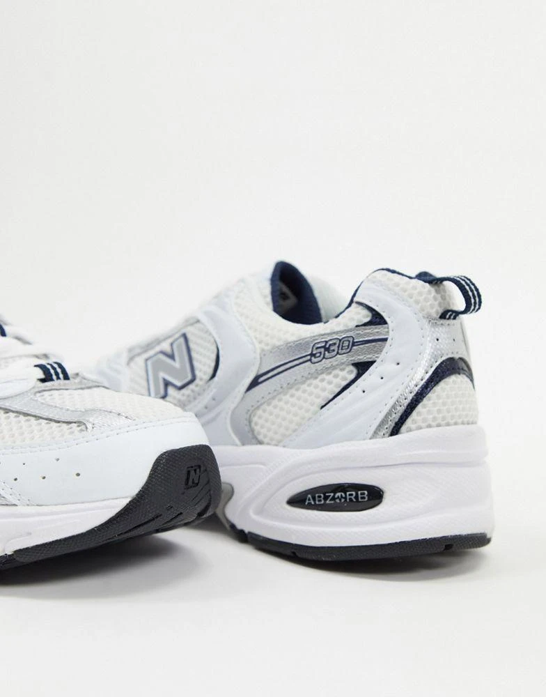 商品New Balance|New Balance 530 sneakers in white silver and blue - WHITE,价格¥861,第3张图片详细描述