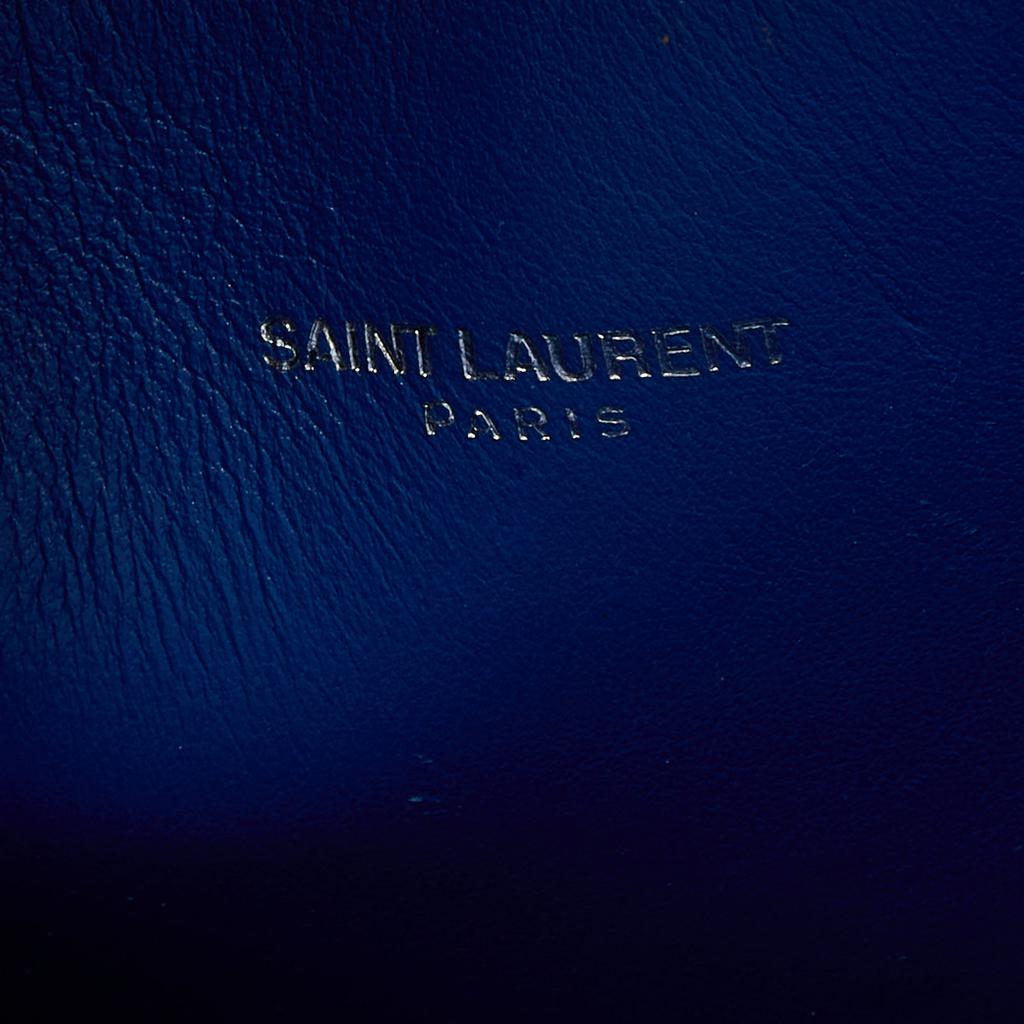 Saint Laurent Blue Croc Embossed Leather Small Classic Sac De Jour Tote商品第8张图片规格展示