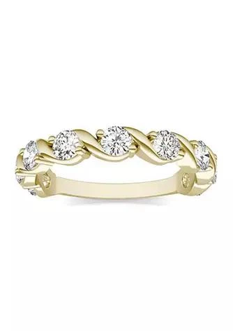 商品Charles & Colvard|Colvard Charles Colvard 0.90 Ct. T.w. Lab Created Moissanite Swirled Band In 14K Gold,价格¥9222,第1张图片