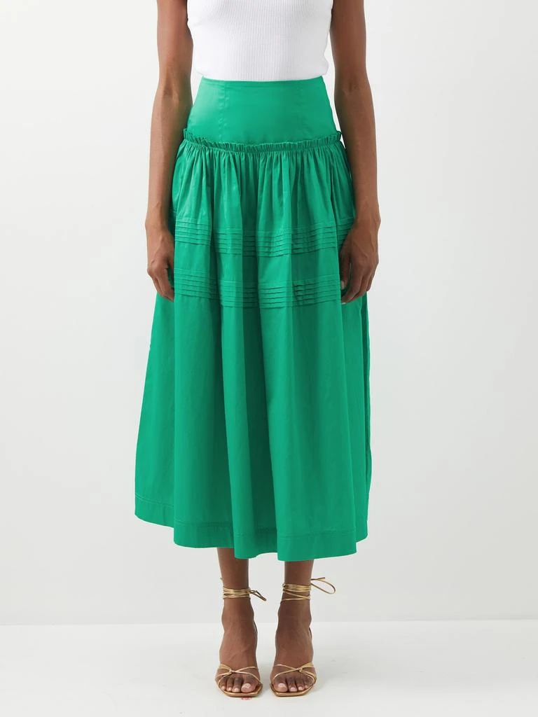 商品Aje|Pintucked poplin midi skirt,价格¥2302,第1张图片