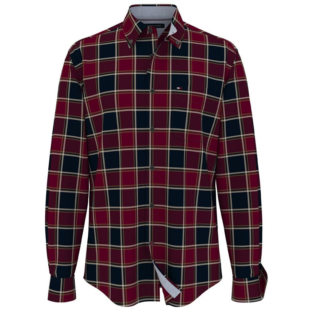 商品Tommy Hilfiger|Men's Big & Tall Blakely Glen Plaid Long-Sleeve Button-Down Shirt,价格¥579,第1张图片