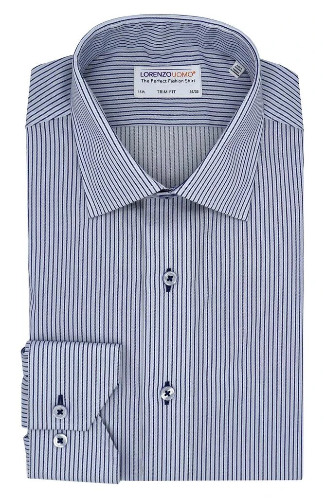 商品Lorenzo Uomo|Trim Fit Stripe Cotton Dress Shirt,价格¥382,第1张图片