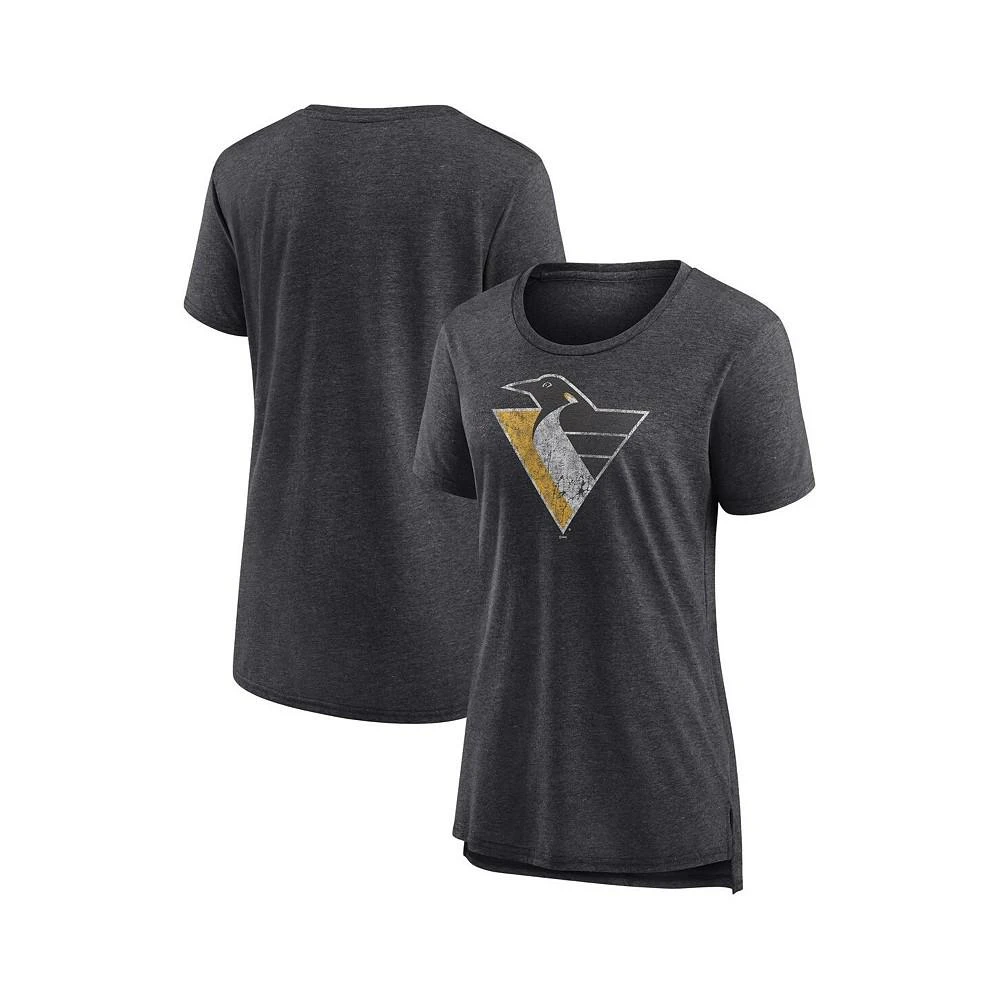 商品Fanatics|Women's Branded Heather Charcoal Pittsburgh Penguins Special Edition 2.0 Modern T-shirt,价格¥265,第1张图片