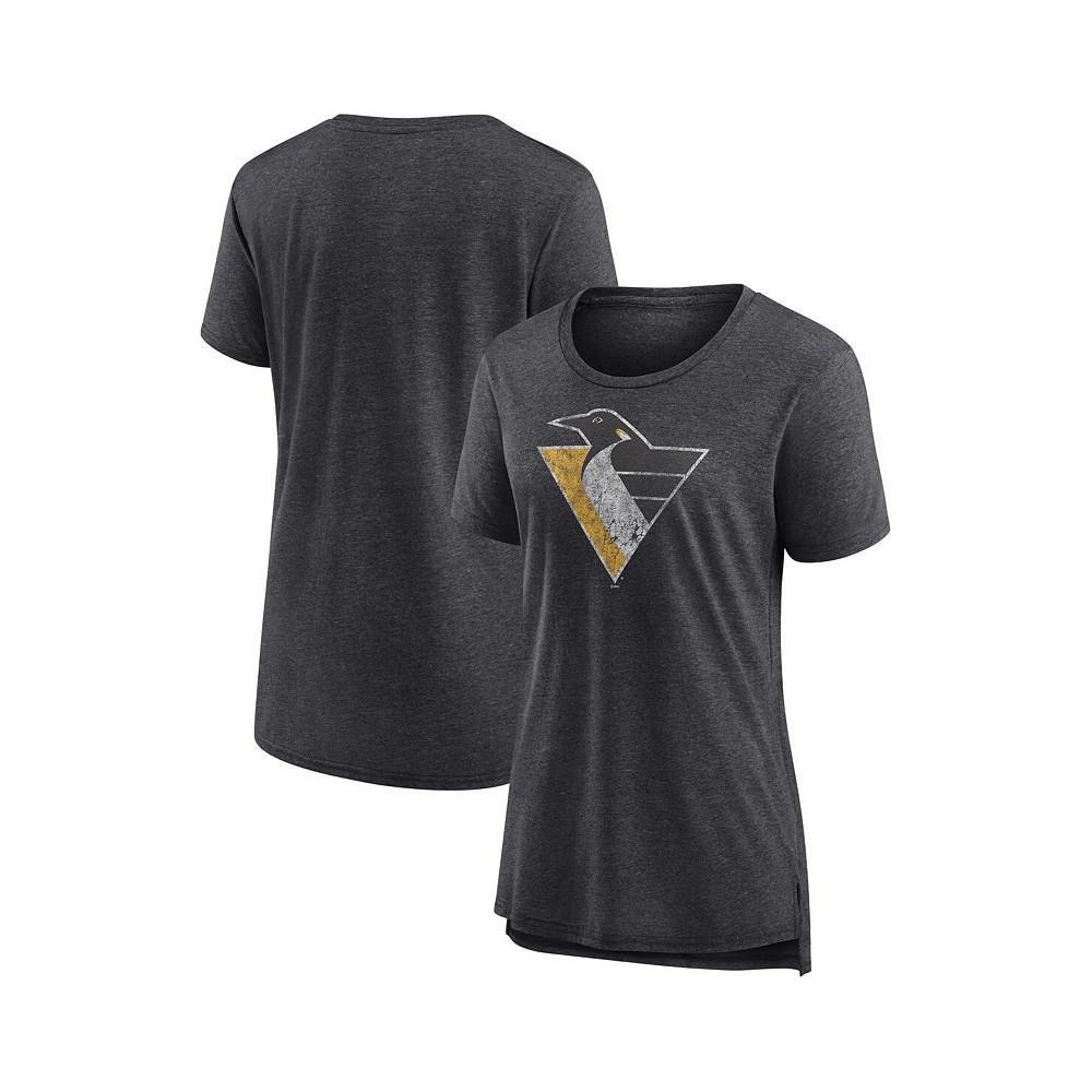 商品Fanatics|Women's Branded Heather Charcoal Pittsburgh Penguins Special Edition 2.0 Modern T-shirt,价格¥252,第1张图片