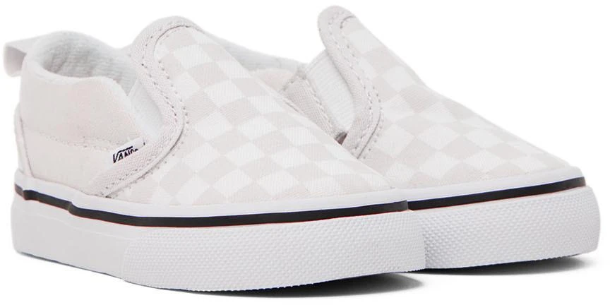 商品Vans|Baby Beige & White Checkerboard Slip-On V Sneakers,价格¥338,第4张图片详细描述