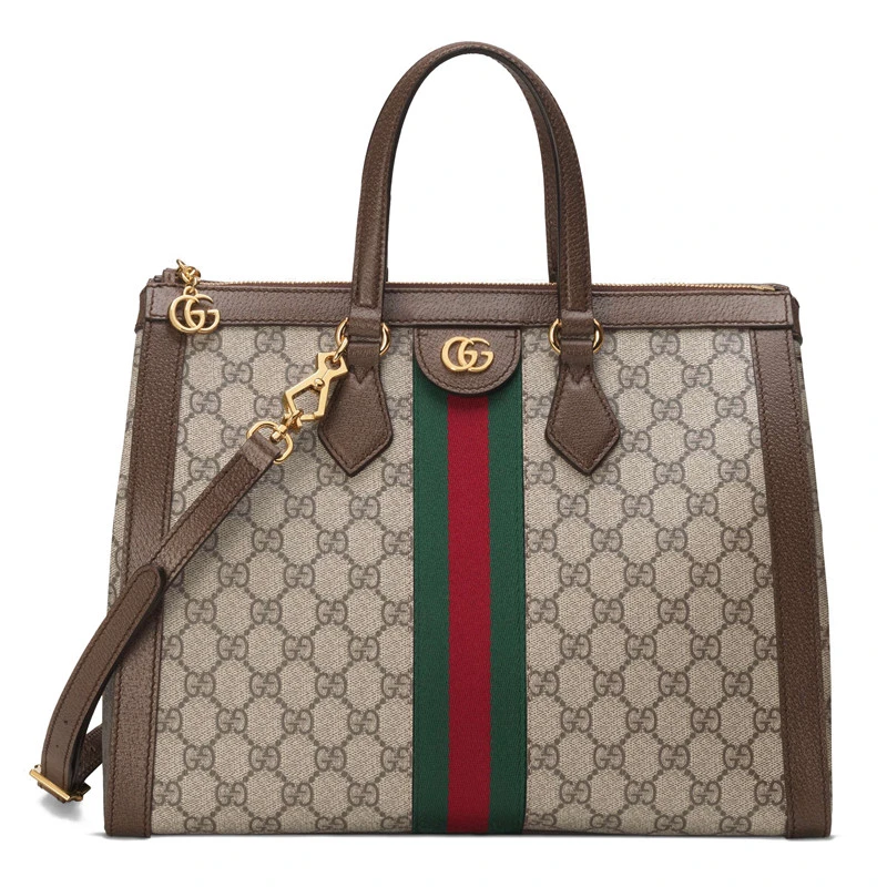 商品Gucci|GUCCI/古驰 Ophidia女士中号米色帆布单肩手提包 524537 K05NB 8745,价格¥16520,第1张图片