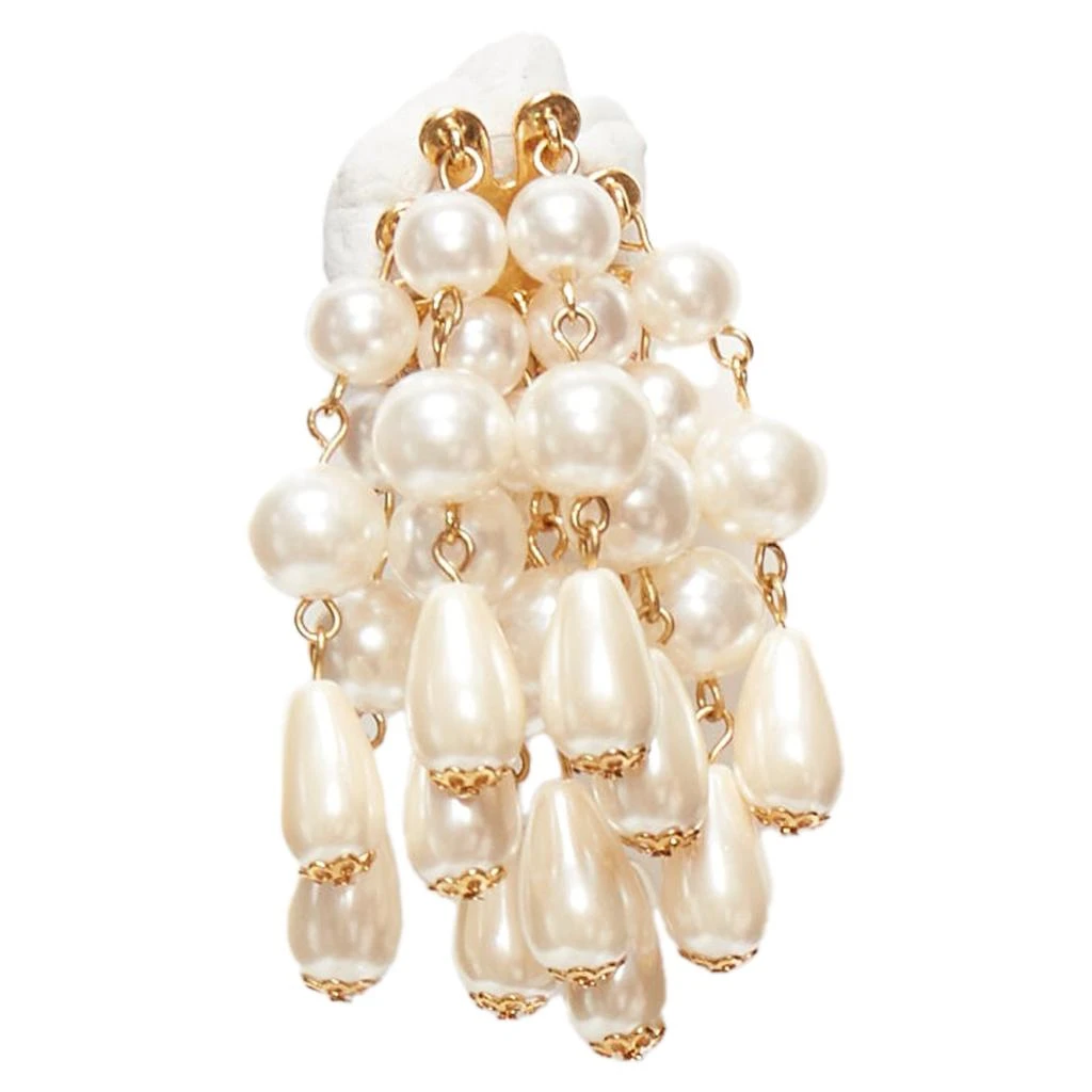 商品[二手商品] LELE SADOUGHI|Lele Sadoughi Faux Pearl Starburst Dangling Chandelier Pin Earrings,价格¥2682,第3张图片详细描述