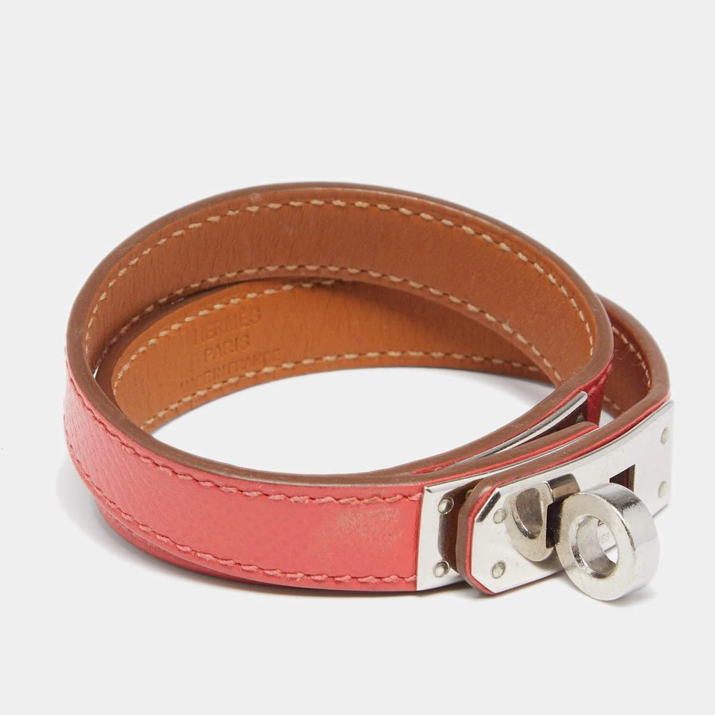 商品[二手商品] Hermes|Hermès Coral Red Palladium Plated Kelly Double Tour Wrap Bracelet M,价格¥2460,第2张图片详细描述