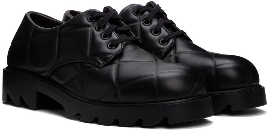 商品Bottega Veneta|Black Strut Grid Derbys,价格¥11375,第6张图片详细描述