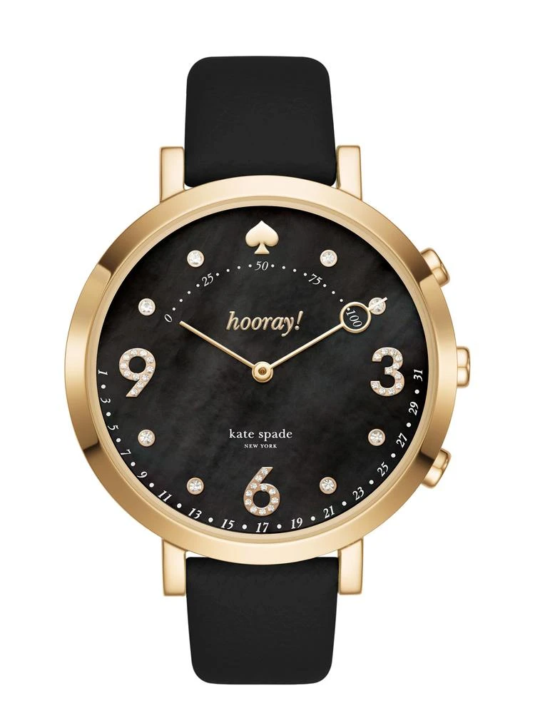 商品Kate Spade|monterey black leather smartwatch,价格¥1658,第1张图片