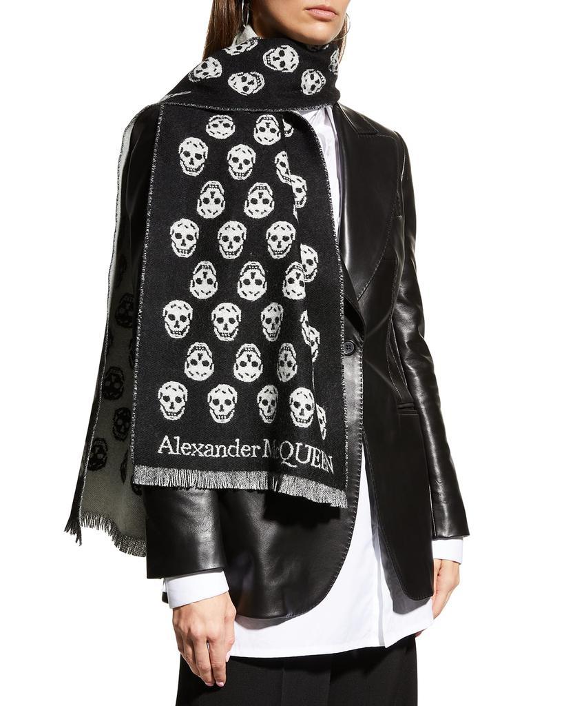 商品Alexander McQueen|Reversible Skull-Print Wool Scarf,价格¥1658,第5张图片详细描述