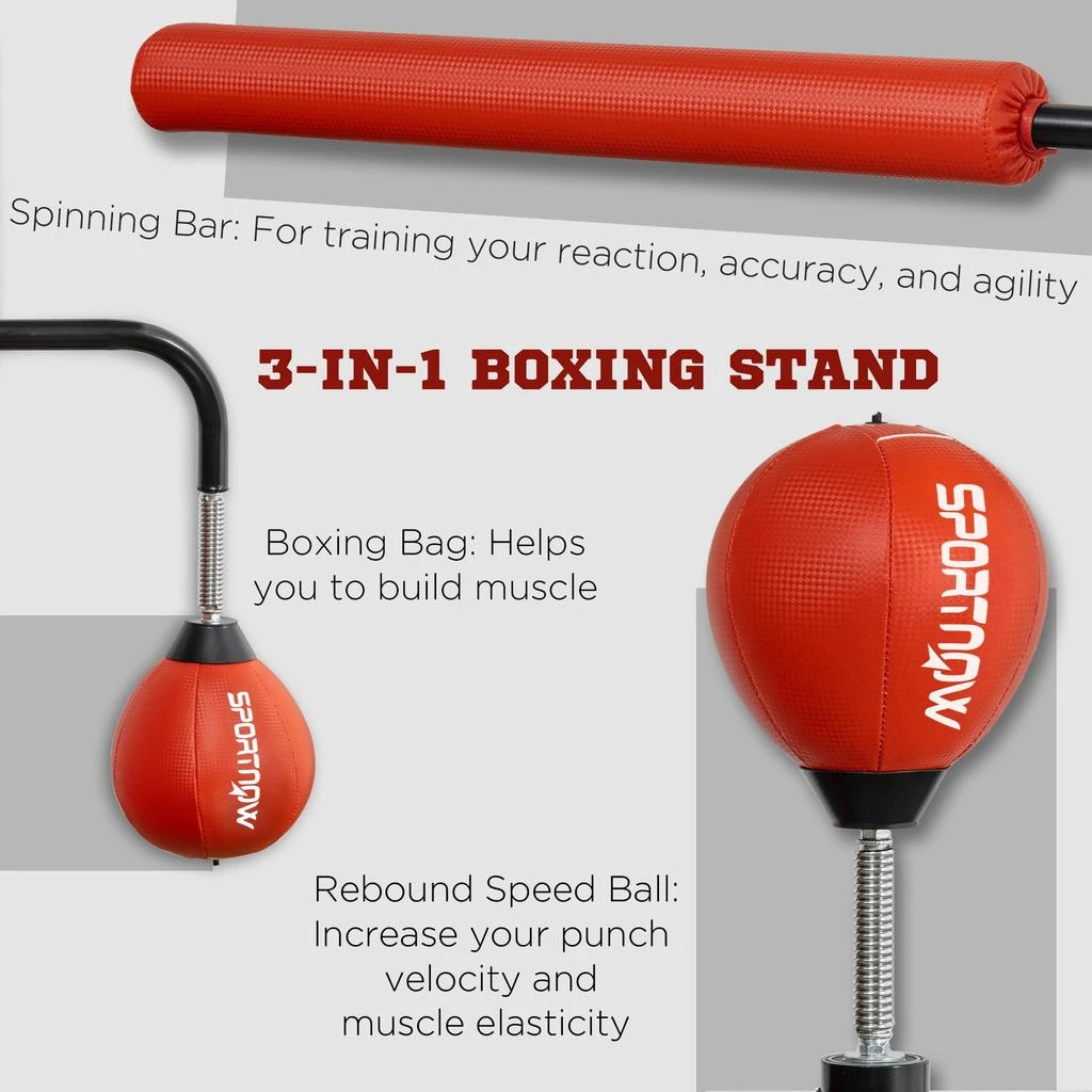 Streamdale 4'7" -6'8" Boxing Bag Stand with Speed Bag and Reaction Bar Challenge 商品