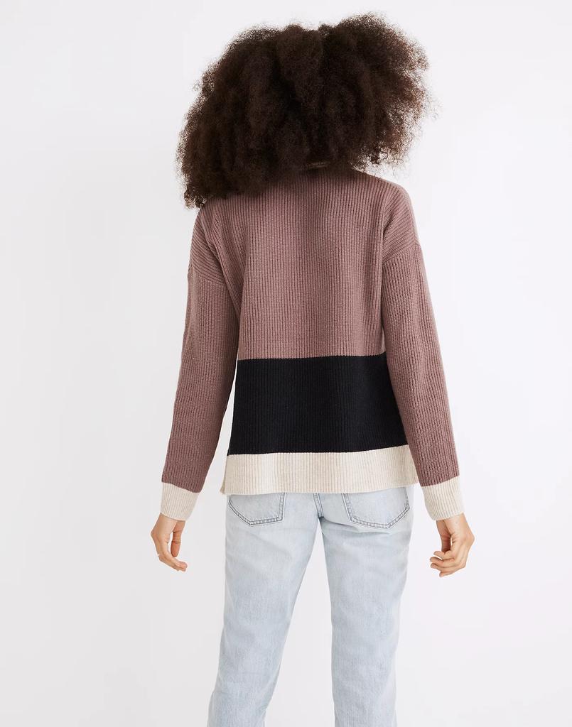 商品Madewell|Glenbrook Half-Zip Pullover Sweater in Colorblock,价格¥261,第5张图片详细描述