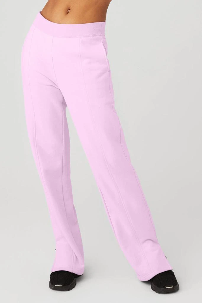 商品Alo|High-Waist Free Time Straight Leg Sweatpant - Sugarplum Pink,价格¥760,第1张图片