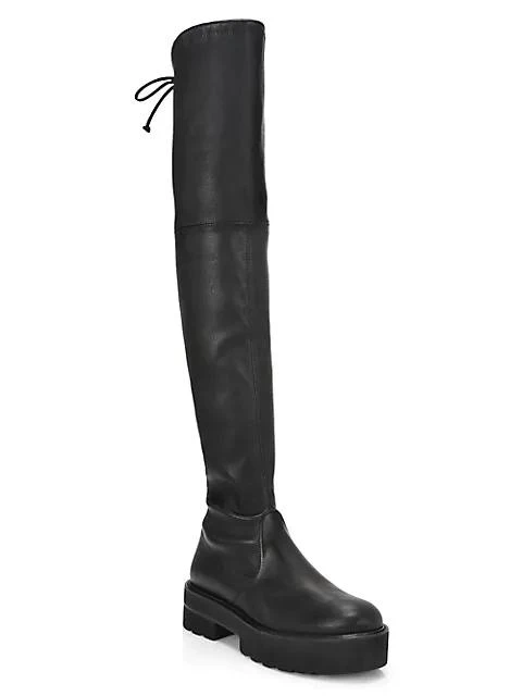 商品Stuart Weitzman|Lowland Ultralift Over-The-Knee Leather Boots,价格¥7408,第2张图片详细描述