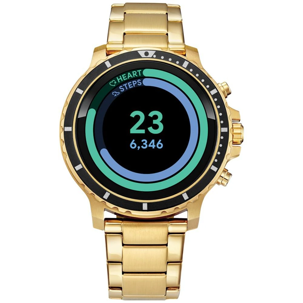 Men's CZ Smart HR Gold Tone Stainless Steel Bracelet Touchscreen Smart Watch 46mm 商品