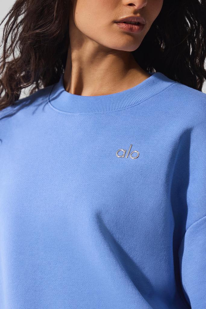Alo Accolade Crew Neck Pullover - Crystal Clear Blue - Hoodies